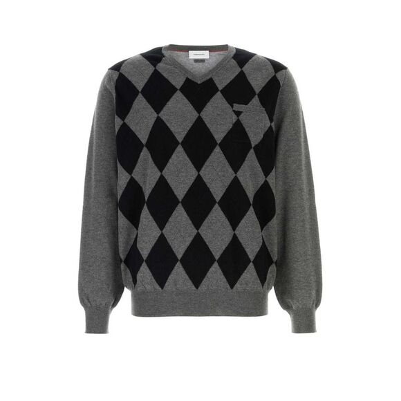 Salvatore Ferragamo Men Dark Grey Wool Sweater